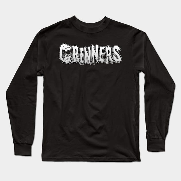 Grinners White Long Sleeve T-Shirt by radbadchad